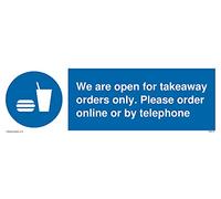 Paquete de 5 - Estamos abiertos para pedidos de comida para llevar solamente. Por favor ordene en línea o por teléfono Signo - 300x100mm - L31
