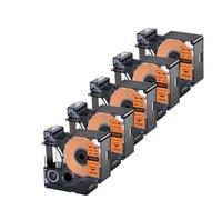 Paquete de 5 etiquetas IND de 19 mm 18436, cinta de etiquetas negra sobre naranja, compatible con suministros de impresora ILP 219 5000 5200