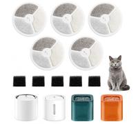 Paquete de 5 filtros de fuente Eco Cat compatibles con PETKIT Eversweet Solo/2/SE/3/Pro - Suaviza el agua y apoya la salud urinaria, filtración de 4 capas, piedras minerales, sin pegamento
