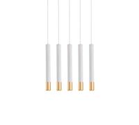 Paquete de 5 focos LED cilíndricos de tubo largo luces colgantes cilindro tubo luz aluminio cocina lámpara colgante creatividad moderna combinación oro blanco decoración colgante lámpara de techo