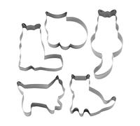 Paquete De 5 Formas De Gatos, Formas Lindas, Formas Creativas De Dibujos Animados, Cortadores De Galletas De Acero Inoxidable, Accesorios Para Hornear