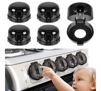 Paquete de 5 fundas para pomos de estufa para seguridad infantil, fundas de perilla de estufa de gas de tamaño universal con adhesivo, resistentes al calor, a prueba de bebés, fundas de perilla de