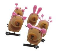 Paquete de 5 horquillas de felpa 3D de dibujos animados para el pelo, accesorios para el pelo, regalo para niñas y mujeres