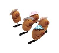 Paquete de 5 horquillas para el pelo de dibujos animados Capybaras de felpa, adorno de pelo de moda, adecuado para estudiantes y mujeres jóvenes