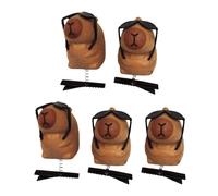 Paquete de 5 horquillas para el pelo de dibujos animados Capybaras de felpa, adorno de pelo de moda, adecuado para estudiantes y mujeres jóvenes