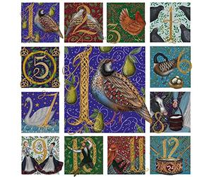 Paquete de 5 impresionantes tarjetas de Navidad artísticas de Museums & Galleries - The Twelve Days of Christmas, Partend in a Pear Tree por Catherine Rowe - 5 tarjetas de 1 diseño (MG-288840-XAH)