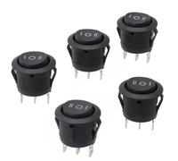 Paquete de 5 interruptores basculantes redondos de encendido/apagado/encendido, apertura de 20 mm, interruptor SPDT de 2 vías para salpicadero automotriz, RV y paneles de control industriales, 12-250