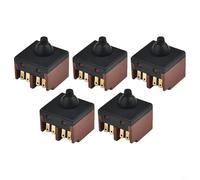 Paquete de 5 interruptores de botón de repuesto para amoladora angular de 100 mm, construcción de plástico y metal, compatible con poli estándar