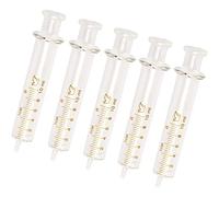 Paquete de 5 jeringas de vidrio reutilizables, jeringas de vidrio de 10 ml de diámetro estándar, inyector de laboratorio