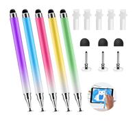 Paquete de 5 lápices capacitivos 3 en 1 para pantalla táctil, iPad, iPhone, lápiz capacitivo con función de soporte, alta precisión y sensibilidad, compatible con tabletas iPad/Android, laptop y