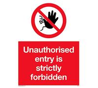 Paquete de 5 letreros no autorizados para entrada estrictamente prohibida, 150 x 200 mm, A5P