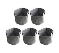 Paquete de 5 macetas de cultivo de tela gruesas, no tejidas, con asas reforzadas, para una aireación y drenaje óptimos de las raíces, accesorios de jardinería sin BPA, gris (3 galones)