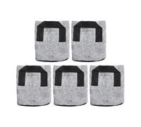 Paquete de 5 macetas de cultivo de tela gruesas, no tejidas, con asas reforzadas, para una aireación y drenaje óptimos de las raíces, accesorios de jardinería sin BPA, gris (2 galones)