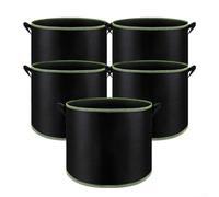 Paquete de 5 macetas de cultivo de tela no tejida, bolsas resistentes para un flujo óptimo de agua y aire (5 galones/18.9 L)