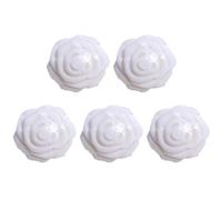 Paquete de 5 mini jabón perfumado de rosas hecho a mano para recuerdos de boda, regalos del día de San Valentín, despedidas de soltera, recuerdos de invitados, recuerdos de fiesta (blanco, 6 cm)