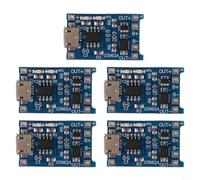 Paquete de 5 módulos de placa de carga de batería de iones de litio USB de 5 V con carga lineal de 1 A, indicador LED rojo/verde, voltaje de carga completa de 4,2 V, circuito de protección PCB