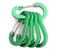 Paquete de 5 mosquetones ligeros de aleación de aluminio, ganchos de llavero sin bloqueo para camping, senderismo, mochileros, enlace rápido para botellas de agua, llaves, equipo, negro, azul, verde