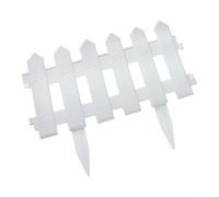 Paquete de 5 paneles blancos para valla de piquete, estacas de plástico para bordes de césped, decoración de patio fácil de instalar para definir macizos de flores y caminos con estilo clásico (012)