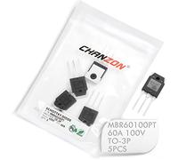 (Paquete de 5 piezas) Chanzon MBR60100PT Diodos rectificadores de barrera Schottky 60A 100V TO-3P (TO-247AD) 60 Amp 100 Volt
