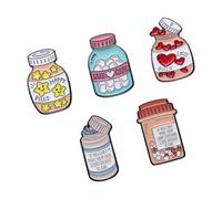 Paquete De 5 Pines De Solapa Con Temática Sanitaria De Dibujos Animados Broche Para Ropa De Médico Enfermera Mochilas Sombrero Para Bolso