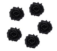 Paquete de 5 Pinzas para el Pelo con Rosas Negras,Accesorios Góticos para el Cabello para Mujer Broche 2 en 1 para Bodas Fiestas Halloween Forquilla Floral Gótica Negra.