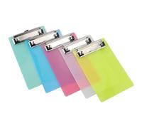 [Paquete de 5] Portapapeles A6 de plástico semitransparente, portapapeles acrílico, abrazadera de metal de goma, soporte de papel duradero de, soporte de papel de escritura para notas,