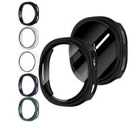 Paquete de 5 protectores de pantalla para Samsung Galaxy Watch 8 de 40 mm y 44 mm, protector de pantalla de vidrio templado transparente HD + cubierta de policarbonato duro, protección completa para