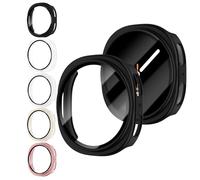 Paquete de 5 protectores de pantalla para Samsung Galaxy Watch 8 de 40 mm y 44 mm, protector de pantalla de vidrio templado transparente HD + cubierta de policarbonato duro, protección completa para