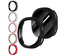 Paquete de 5 protectores de pantalla para Samsung Galaxy Watch 8 de 40 mm y 44 mm, protector de pantalla de vidrio templado transparente HD + cubierta de policarbonato duro, protección completa para