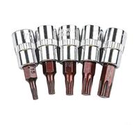 Paquete de 5 puntas de destornillador Torx para cabezales de enchufe de 1/4 pulgadas con para T15 para T20 para T25 para T30 T40 tamaños de punta para aplicaciones técnicas