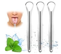 Paquete de 5 raspadores de lengua para adultos, reduce el mal aliento, rascador de lengua de metal, limpiador de lengua, raspador de lengua, rascador de lengua de acero inoxidable, limpiador de lengua