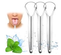 Paquete de 5 raspadores de lengua para adultos, reduce el mal aliento, rascador de lengua de metal, limpiador de lengua, raspador de lengua, rascador de lengua de acero inoxidable, limpiador de lengua