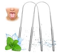 Paquete de 5 raspadores de lengua para adultos, reduce el mal aliento, rascador de lengua de metal, limpiador de lengua, raspador de lengua, rascador de lengua de acero inoxidable, limpiador de lengua