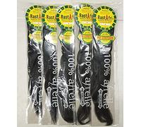 [Paquete de 5] RastAfri pelo trenzado sedoso preestirado, 1B - Negro apagado