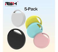 Paquete de 5 rastreadores GPS Bluetooth para iOS, funciona con Apple Find My App, posicionamiento Global para bolsa de equipaje, cartera para coche, etiqueta inteligente para bicicleta Beige