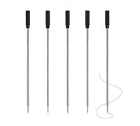Paquete de 5 recambios para bolígrafos medianos negros, de metal, punta de rodillo, 11,6 cm, compatibles con bolígrafos Cross 8513, cartuchos de repuesto de tinta negra, secado rápido, oficina y uso