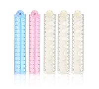 Paquete de 5 reglas plegables de 30 cm, regla transparente para geométrica, para niños escolares u oficina, regla recta plegable. Transparente y flexible.
