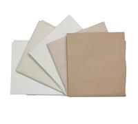 Paquete de 5 retales de tela de percal 100% algodón natural, para costura, patchwork, manualidades | 48,3 x 50,8 cm (Simply Naturals)