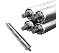 Paquete de 5 rodillos de banda transportadora resistentes, rodillos de repuesto industriales de acero inoxidable para manejo de materiales, carga y descarga de carpintería (diámetro de 1in / 25 mm de