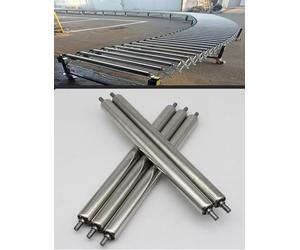 Paquete de 5 Rodillos tensores de Acero Inoxidable para transportadores - Componentes no motorizados de 18 Pulgadas para Sistemas de Cintas transportadoras mesas de Entrada/s