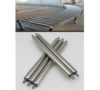 Paquete de 5 rodillos transportadores de acero inoxidable sin motor. Componente de rodillo tensor for líneas de cinta transportadora, for mesa de entrada/salida, fábrica y bricolaje.(L 40cm/16in)