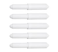 Paquete de 5 rollos de papel blanco intercambiables, soporte para rollo de papel con muelle, eje de caja de papel, adecuado para baño, caja de papel