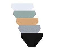 Paquete de 5 Ropa Interior Deportiva Casual de Cintura para Mujer de Colores Mixtos Bragas Algodón Mujer Dim Pocket Bolso Beige Mujer (Green, M)