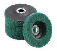 Paquete de 5 ruedas de pulido abrasivo de metal de 4 pulgadas con grano de óxido de aluminio 320 para amoladora angular, discos planos tipo 27, placa de respaldo de fibra de vidrio, material de nailon