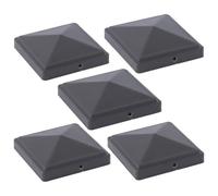 Paquete de 5 tapas para postes de valla de hierro galvanizado de 4, 02x4, 02 pulgadas de grosor, tapas para postes de cubierta para de madera, pilares de jardín, barandillas