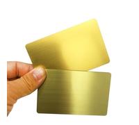 Paquete de 5 tarjetas de metal NFC, parte delantera de metal y parte trasera de PVC, personalizables con láser, almacenamiento de 888 bytes, para negocios y redes (oro cepillado)