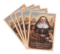 Paquete de 5 tarjetas sagradas de Santa Catalina Drexel | Patrona de la justicia racial y la filantropía | 5 tarjetas de oración devocionales para mantener o entregar | Gran regalo católico | 5 x 3.5