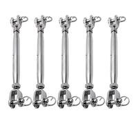 Paquete de 5 tensores de mandíbula y mandíbula de acero inoxidable, herramienta tensora ajustable resistente para cables de cuerda, aparejo marino, tensor industrial para tensión de cable de acero
