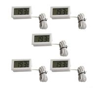 Paquete de 5 termómetros digitales con sonda externa de -50 ℃ a 110 ℃, termómetro LCD para refrigerador, congelador, acuario, sensor de temperatura del agua para baño de bebé, monitoreo interior y