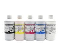 Paquete de 5 tintas DTF de 1000 ml para película de transferencia directa compatible con película PET para todas las impresoras DTF de escritorio y de gran formato disponibles en negro, cian, magenta,